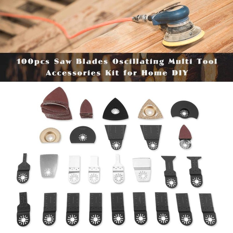 100 Pieces Oscillating Multi-Tool Saw Blades and Accessories Set Oscillating