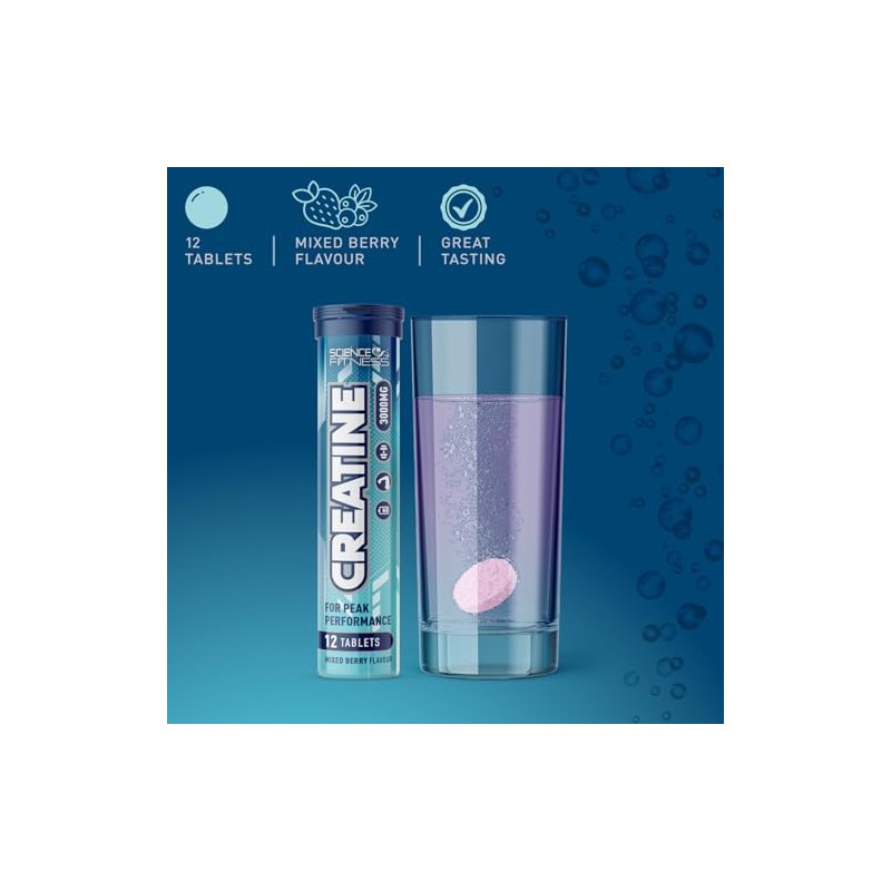Creatine Mixed Berry Flavour Effervescent Tablets - 6 x 12