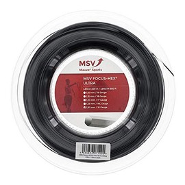 MSV Unisex – Erwachsene Focus-HEX Ultra Saitenrolle 200m-Schwarz Tennis-Saite, schwarz, One Size