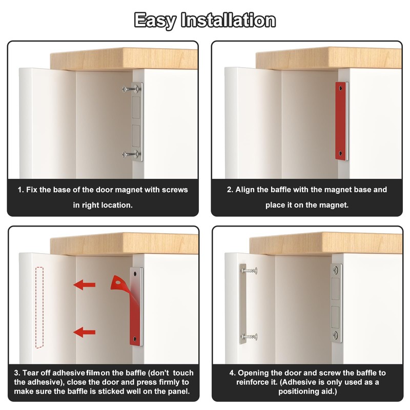 Drawer Magnet Jiayi Door Magnets, 12 Pack Ultra Thin Cabinet