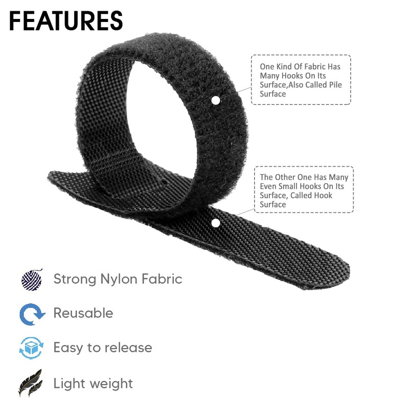 Swift Direct 8-Inch 100 Pcs Reusable Cable Ties, Premium Quality
