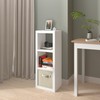 Bookshelf with Storage Bin, 3-Cube Storage Organizer, Modern Wood Open