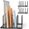 SAGLAU Heavy-Duty 5-Slot Cutting Board Organizer Rack, Space-Saving Kitchen Storage
