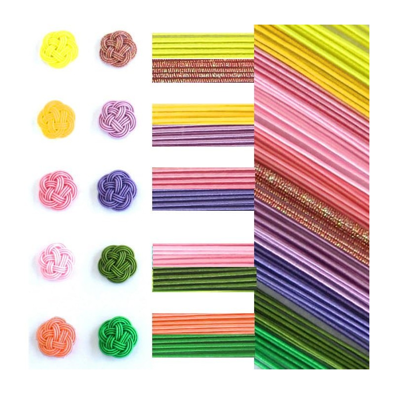 Mizuhiki 2022α2 Traditional Japanese Spring/Summer Colors, Selected 10 Colors, Set