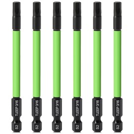 TLEEP 3.5" Long 1/4" Hex Head Allen Wrench Drill Bits, SAE 3/16" Impact Driver Bit Set, Magnetic Tips Magnetic Screwdriver Bits Hex Drill Bit Set, S2 Steel, New Version Hex Keys with Storage Case