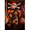 Aktivhandel Bandiera dei pirati, 90 x 150 cm, con teschio,