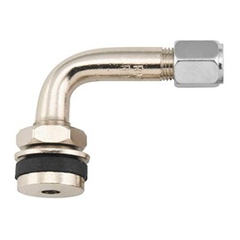 BikeMaster 90 Degree Chrome Valve Stem with Rubber