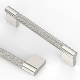 Asidrama 10 Pack 5 Inch(128mm) Brushed Satin Nickel Knurled Kitchen Cabinet Handles, Cabinet Pulls Kitchen Cabinet Hardware for Cupboard Drawer Pulls