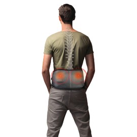 FIVECATCH Hy-Impact Heated Massage Belt w/Air Pressure for Back Pain 3 Speed, Heat and Vibration Settings USB Powered