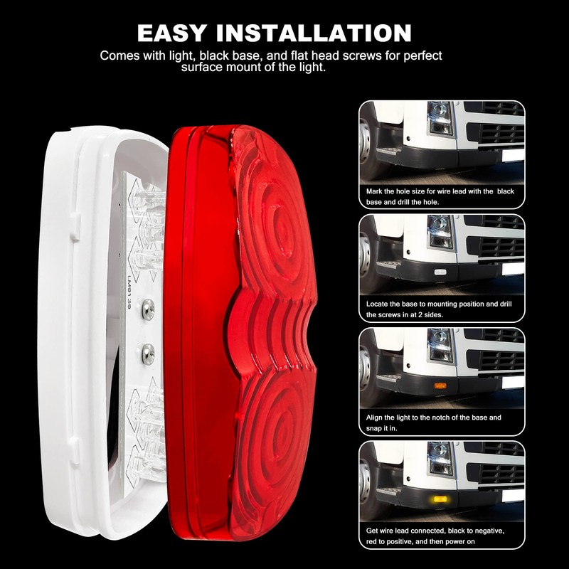 FOUFLY 8Pcs 12V LED Trailer Light 10 LED Side Marker