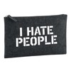 Huuraa Kulturbeutel I Hate People Geschenk 1 Liter Charcoal Filz
