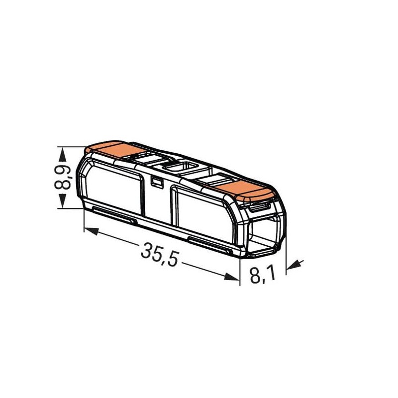 LL-VV Wago 221-2411 Durchgangsverbinder mit Hebel fr alle Leiterarten max.