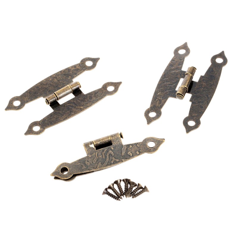 Dophee 8Pcs Hinges Retro Butt Hinges Antique Hinges Bronze with
