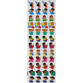 Kids Chart Stickers Sheet Vintage