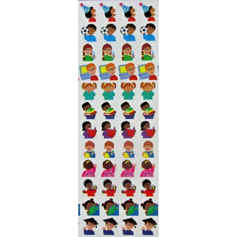 Kids Chart Stickers Sheet Vintage