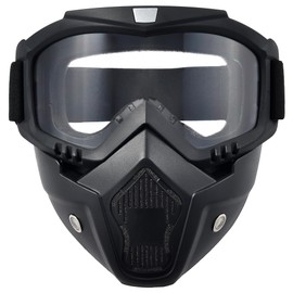 Paintball Mask,Motorcycle Helmet Riding Goggles Glasses with Removable Face Mask,Detachable Fog-Proof Warm Goggles Mouth Filter Adjustable Non-Slip Strap Vintage Bullet Fight Motocross