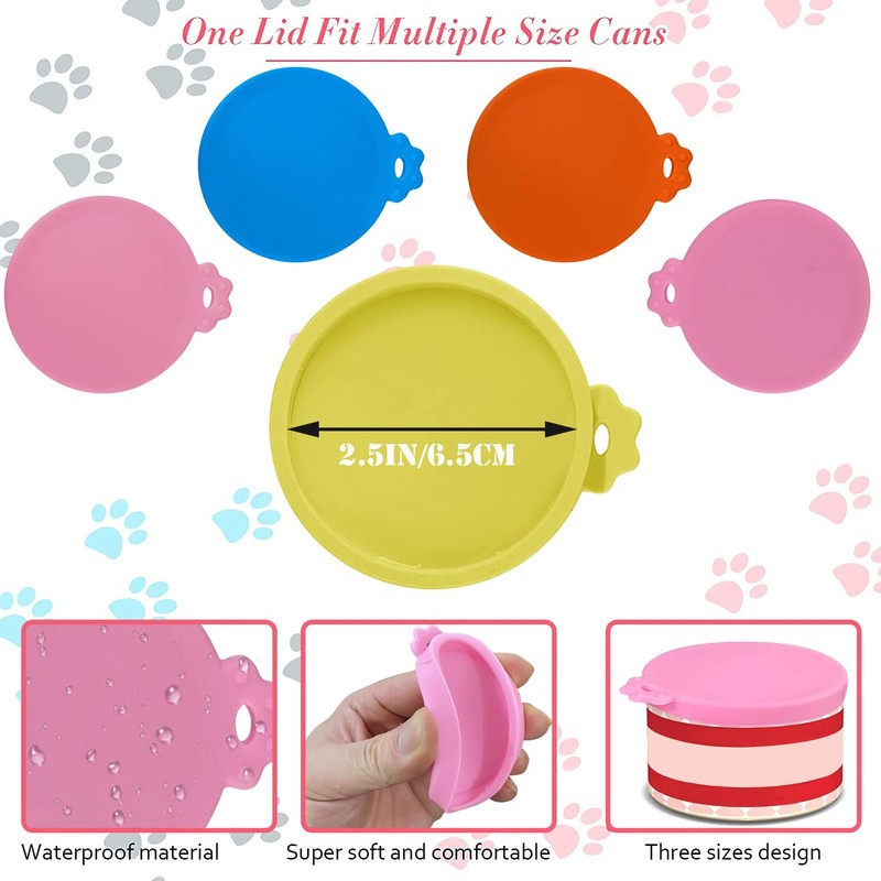 4 Pcs Food Can Lids Pet Can Covers, Silicone Small