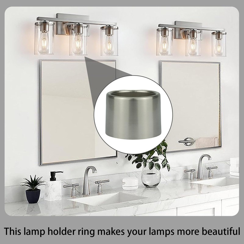 Sgphrzlt 4 PCS Metal Light Shade Ring, Light Socket Shade