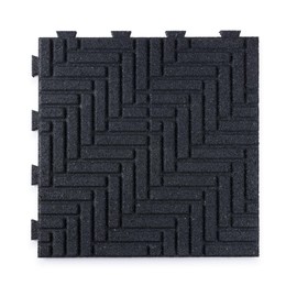 Playsafer Herringbone Rubber Interlocking Tiles | 16 X 16 | Easy Install for Indoor and Outdoor Use (Dark Gray, 20 Tiles)