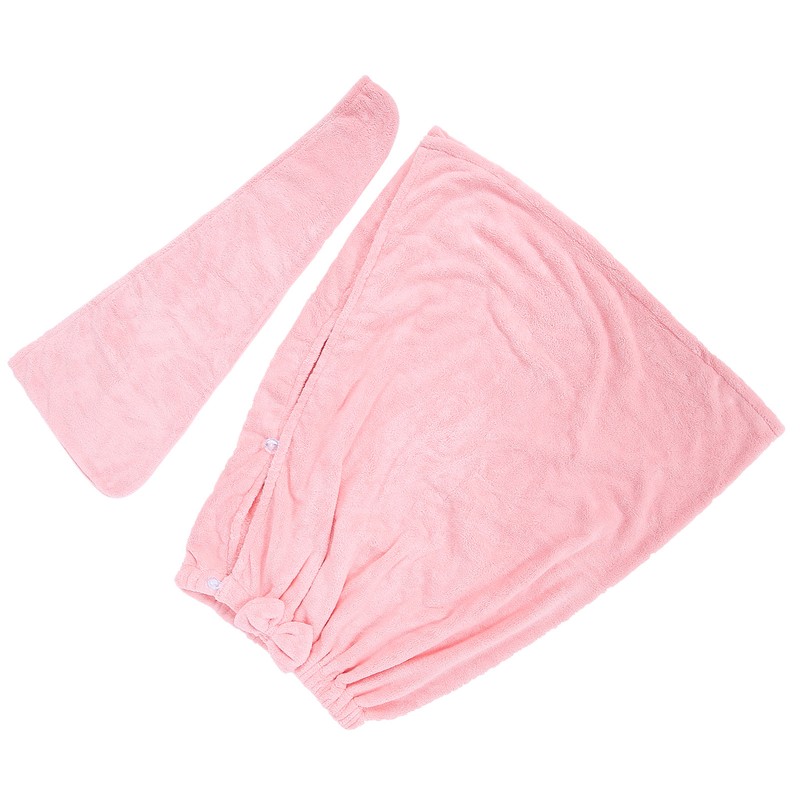 Bath Towel Wrap Coral Fleece Spa Women Adjustable Shower Wrap