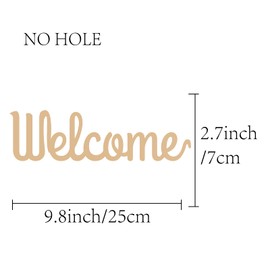 CREATCABIN Laser Cut Holzschild Wandkunst WILLKOMMEN Brief Zeichen Dekorative Wandskulptur Hängendes Dekor Unvollendet Für Einweihungstür Wand Raumdekoration 25 x 7 x 0.6cm