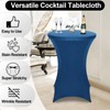 FestiCorp Spandex Blue Table Cover, Cocktail Fitted Tablecloths, Round Highboy