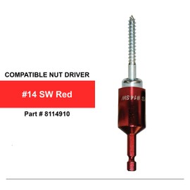 Sammys 8114910 SW Red Hex Nut Driver for Horizontal Rod Anchor Installation Steel, 2 1/2 in. x 3/4