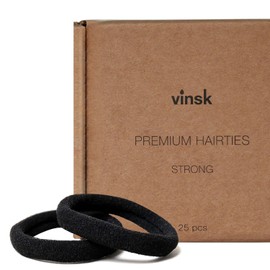 vinsk® Unisex Hair Bobbles for Men and Women in Large Set [25 Pieces] | Gentle Soft Hair Scrunchies Men & Women | Elastic Hair Bobbles Black with Strong Hold | Versatile Cable Scrunchie for Man Bun