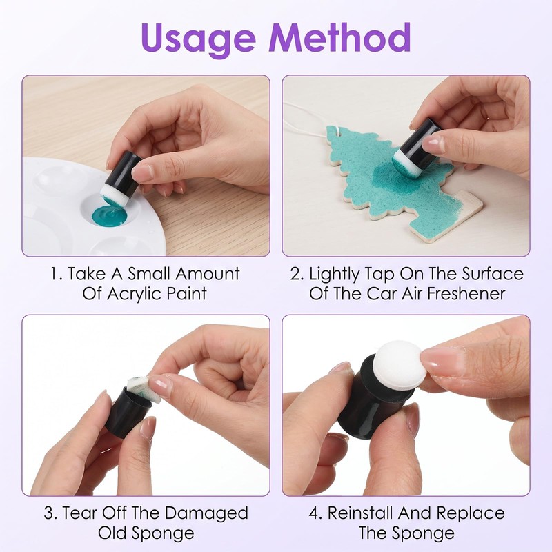 80 PCS Sponge Daubers Paint Finger Sponges for Craft