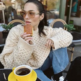 YDAOWKN Retro Gold Aviator Sunglasses for Women Men, Metal Oversized 70s Aviators Sun Glasses