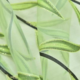 Homoyoyo Willow Voile Curtains Green Wicker Transparent Tulle Window Sheer for Kids Living Room Bedroom Window Door Balcony,100x200cm