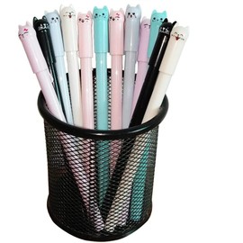 sencoo Girl Cute Pens Kawaii Pen Cute Cat Pen 0.5 mm Gel Pens Black Ball Point Pens for School Office Supplies (12 cat)