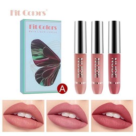 Non-stick Cup Long Lasting Matte Liquid Lipstick Set, 3 Counts/set Velvet Lip Gloss, Easy Coloring Moisturizing Liquid Lipstick for All Occasions Lip Makeup