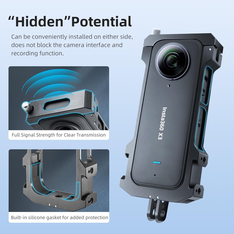 REYGEAK Aluminum Frame Cage for Insta360 One X3, Ultra Light