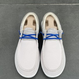 NEEVIRID 2 Pairs Elastic Shoe Laces for Hey Dude No Tie,Shoelace Replacements for Hey Dudes Half Round Shoelaces Replacement, Blue, 43 CM