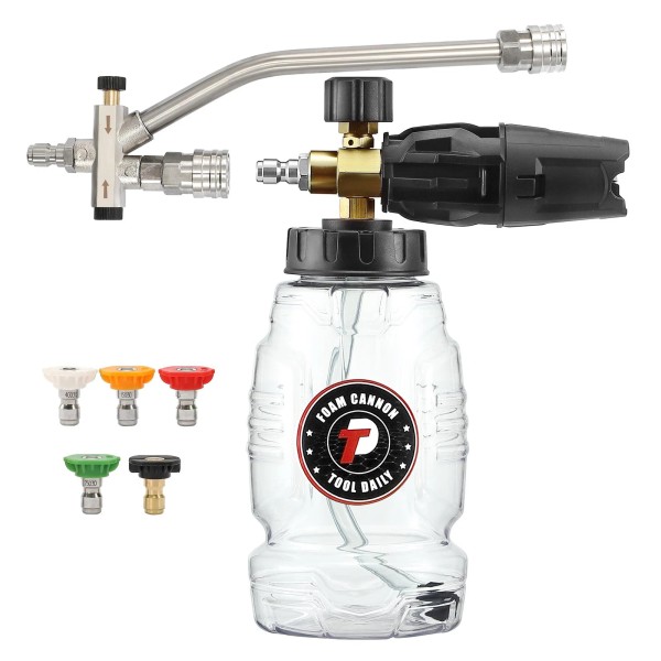 Pressure Washer Foam Cannon with Dual Connector Accessory, Double Tip