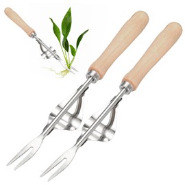 Pack of 2 Weeder Stainless Steel, Dandelion Cutters, Root Weeder with Wooden Handle, Manual Weeder for Digging, Hand Weeder for the Garden, Root Weeder Weeder for Garden for Digging, Weeding,