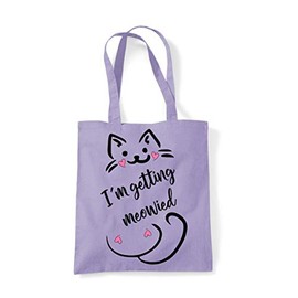 I’m Getting Meowied Cat Lovers Wedding Statement [WED17] cotton tote shopping bag - Lavender