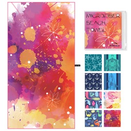 Your Choice Microfiber Quick Dry Sand-Free Beach Towel for Adults & Kids - Oversized, Compact, Lightweight, Absorben - Extra Large Beach Towel 67x35 - Summer Echo - Fuchsia