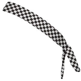 Checkerboard White & Black Elastic Tie Running Fitness Skinny Headbands Made In USA