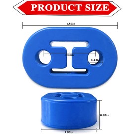 2Pcs Exhaust Hanger Rubber 2 Holes Adjustable Insulator Bushing Rubber Insulator High Density & Anti-Corrosion Rubber Universal for Car/Truck/Jeep/SUV (Blue)