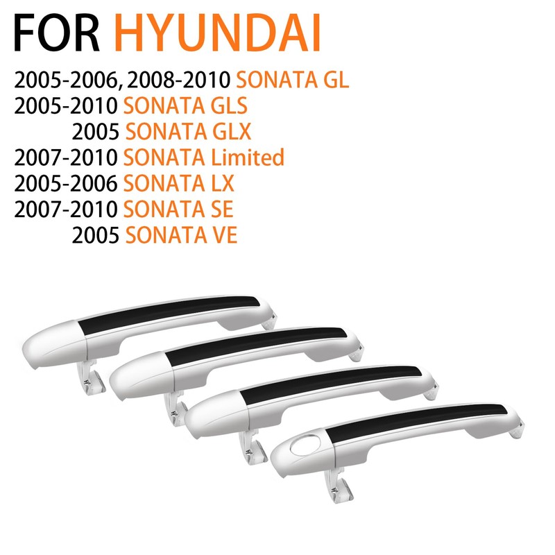 KEVCCE 82651-3K000 4PCS Exterior Door Handles for 2005-2010 Hyundai Sonata