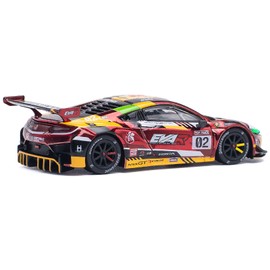 DCD for Honda NSX GT3 EVO22 #02 Red Metallic 1/64 Scale Diecast Model Car Pop Race's EVA RT Production Model-02