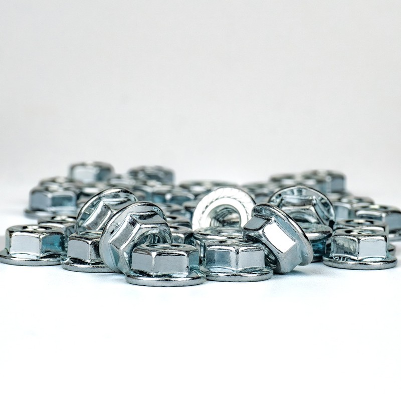 50 x Flange Nuts with Locking Toothing M8 - Serrated