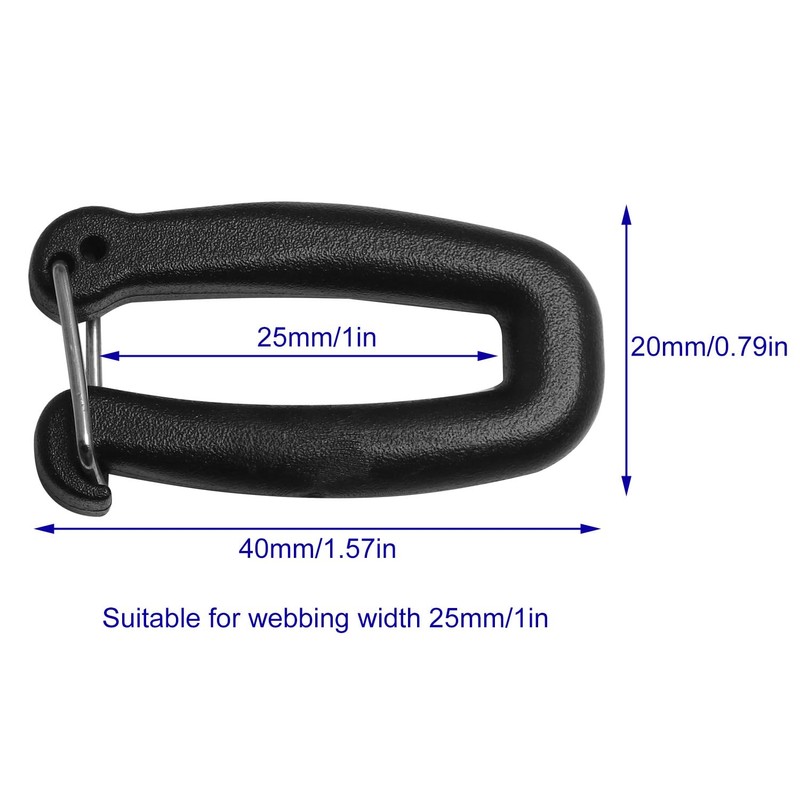 LUORNG 10PCS Detachable Square Elastic Hook Buckle Outdoor Rucksack Satchel