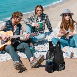 Fishlead Mochila de Malla con Cordón para Natación, Bolsa de Deporte de Montañismo, con Compartimento Húmedo y Seco, para Playa, Natación Deportes Gimnasio Equipamiento de Natación (Negro)