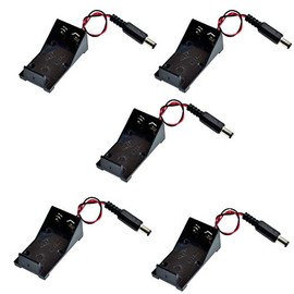 HiLetgo 5pcs Battery Holder Box with DC Plug for Arduino Raspberry Pi