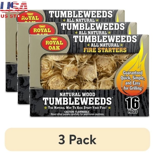 Unbranded 3 Pack Tumbleweed Firestarter All Natural Charcoal Starters Fast