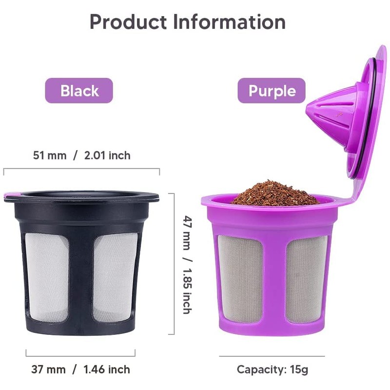 Reusable k Cups for Kerig with Bottom Mesh, Reusable Coffee