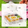 2 Pack Divided Snackle Box Container Clear Serving Tray With